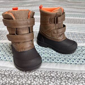 Carter's Baby Toddler Brown & Orange Snow/Cold Weather Boots, Size 5M